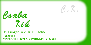 csaba kik business card